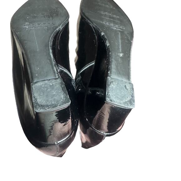 Stuart Weitzman Black Patent Wedge Heel Boots - Size 8.5 - Picture 12 of 13